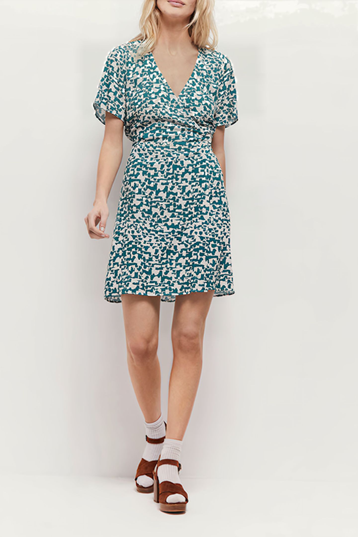 RADNY - ECRU DRESS WITH URBAN BARK PRINT 3