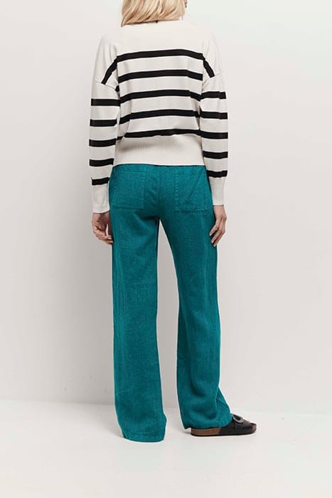 TIANA - ECRU KNITTED JUMPER WITH STRIPES AND DANCER EMBROIDE 3