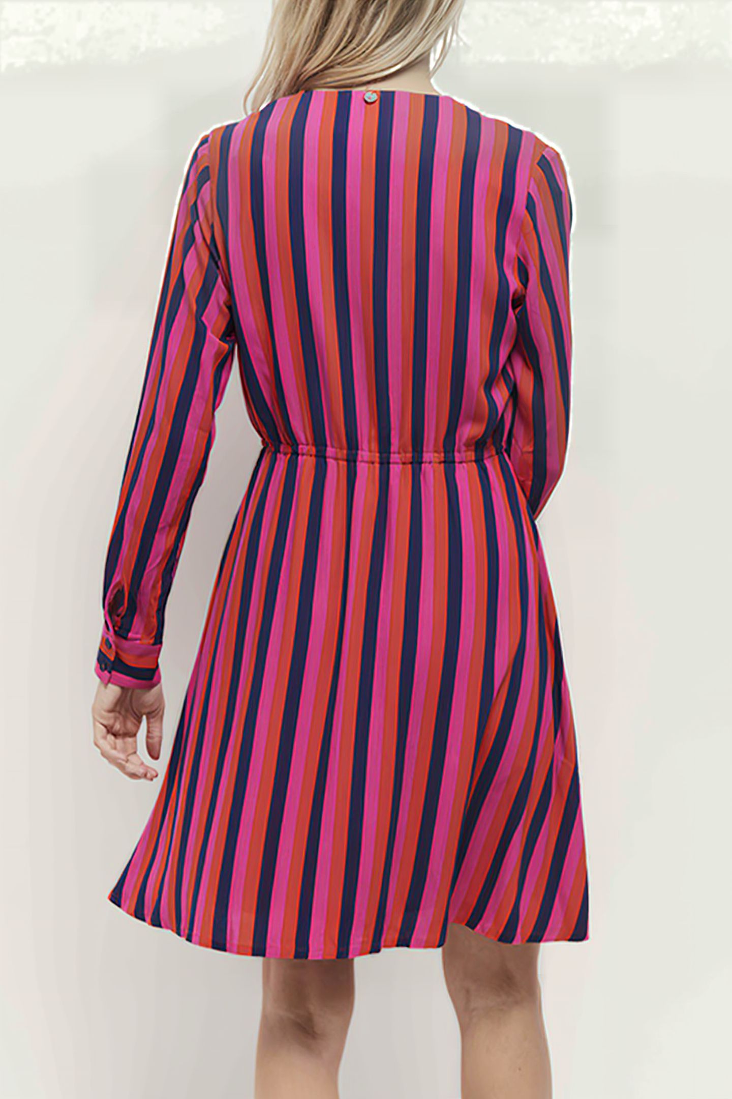 ROSA - NASTURTIUM WRAP DRESS WITH GRAPHIC LINES 3