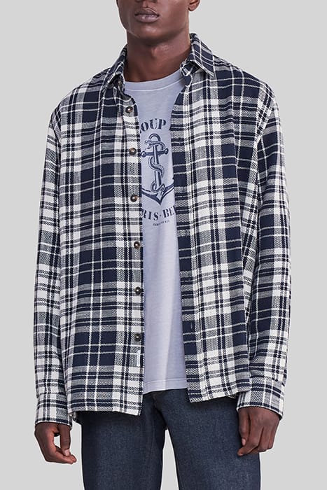 NAVY CHECK REGULAR OVERSHIRT 1