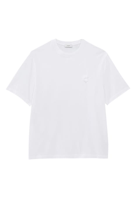 UNISEX WHITE COTTON EMBROIDERED GENDER FREE T-SHIRT 3