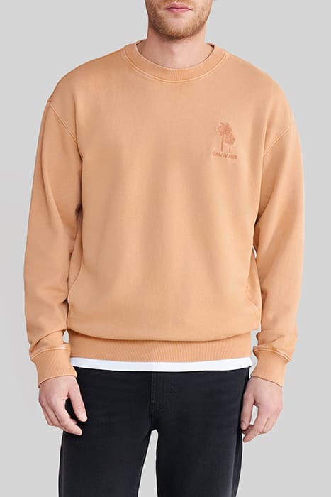SAND ORGANIC COTTON SWEATSHIRT, PALM-TREE EMBROIDERY 1