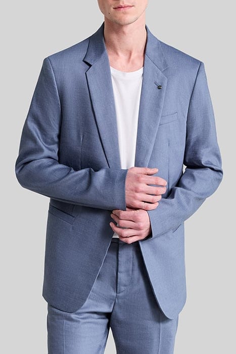 LIGHT BLUE LINEN BLEND SUIT JACKET 1