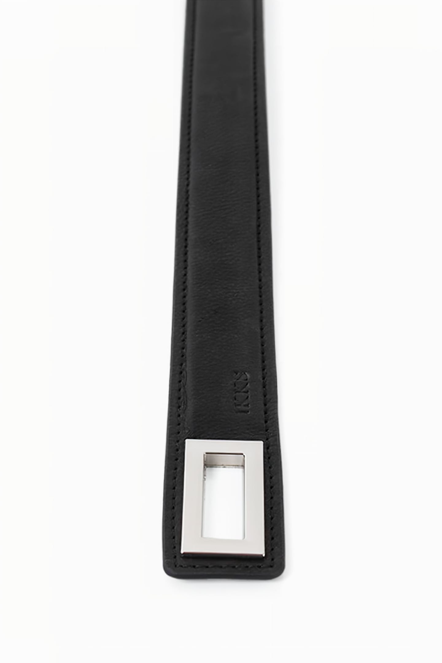BLACK LEATHER BELT WITH ROTATING BUCKLE 6