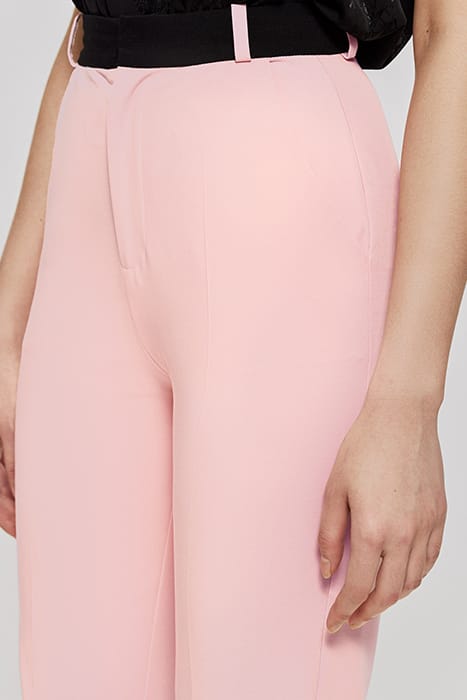 PINK CIGARETTE SUIT TROUSERS WITH BLACK BELT 6