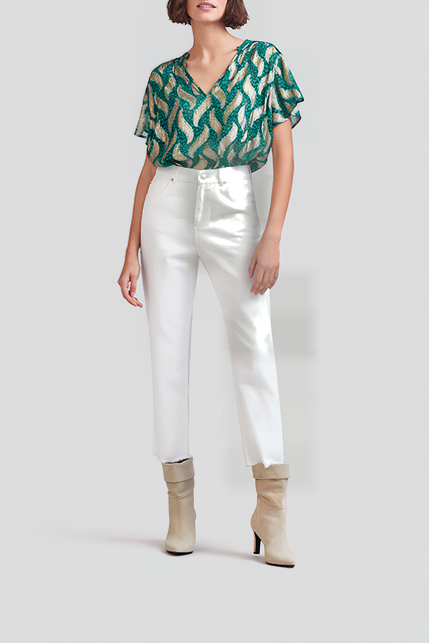 EMERALD TOP WITH GOLD LEAF PRINT 3