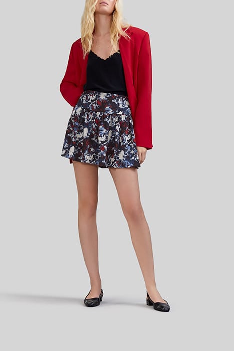 NAVY RECYCLED SHORT SKIRT WITH BATIK FLOWER PRINT 3