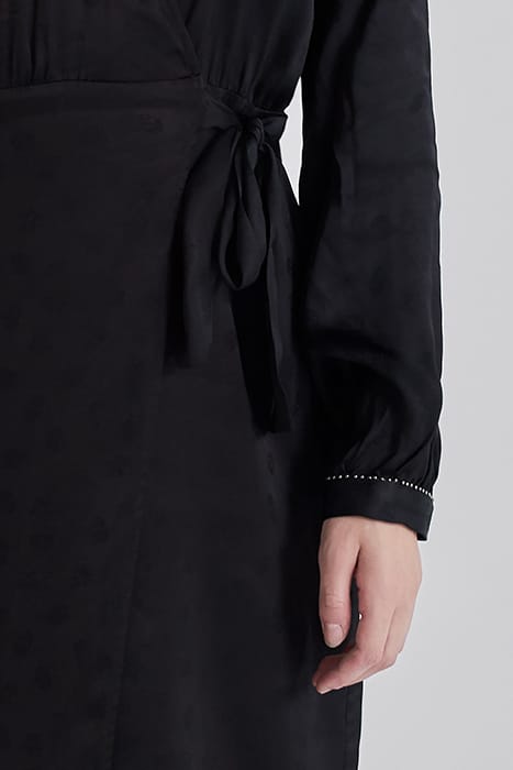 BLACK ROCK MOTIF JACQUARD WRAP DRESS 6