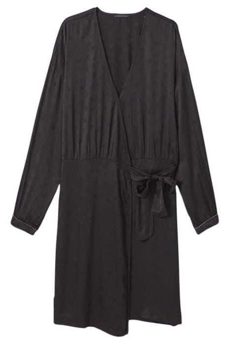 BLACK ROCK MOTIF JACQUARD WRAP DRESS 3