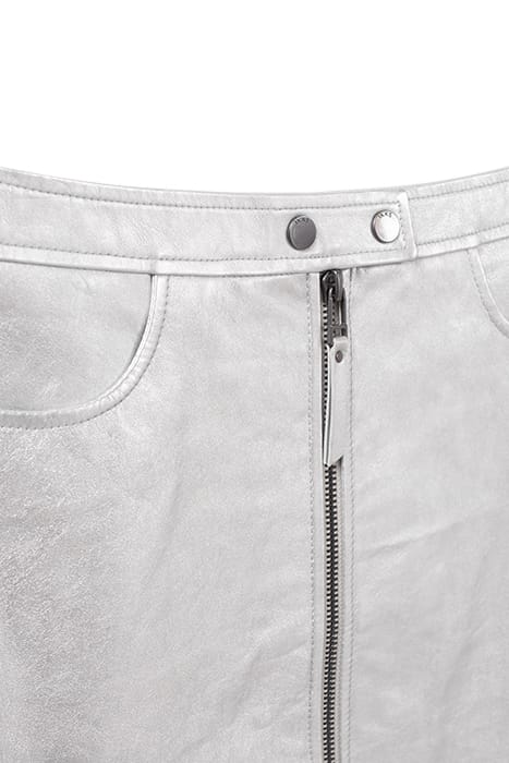 SILVER LEATHER ZIPPED SHORT SKIRT 7