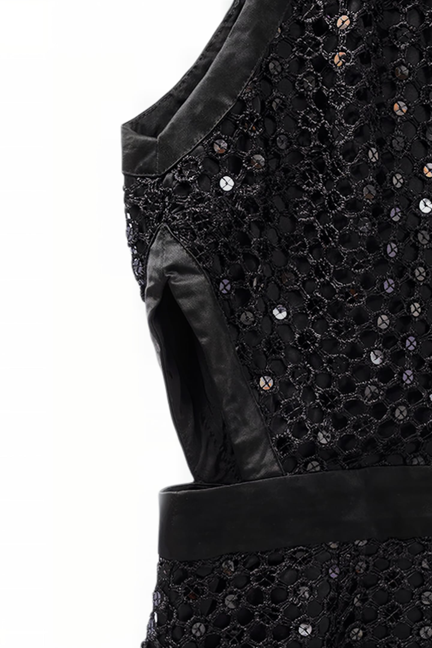 BLACK LACE MIDI DRESS WITH AMERICAN ARMHOLES 8