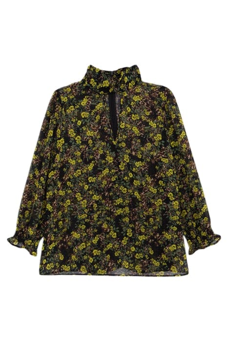 BLACK RECYCLED BLOUSE WITH FLORAL LEOPARD PRINT 5