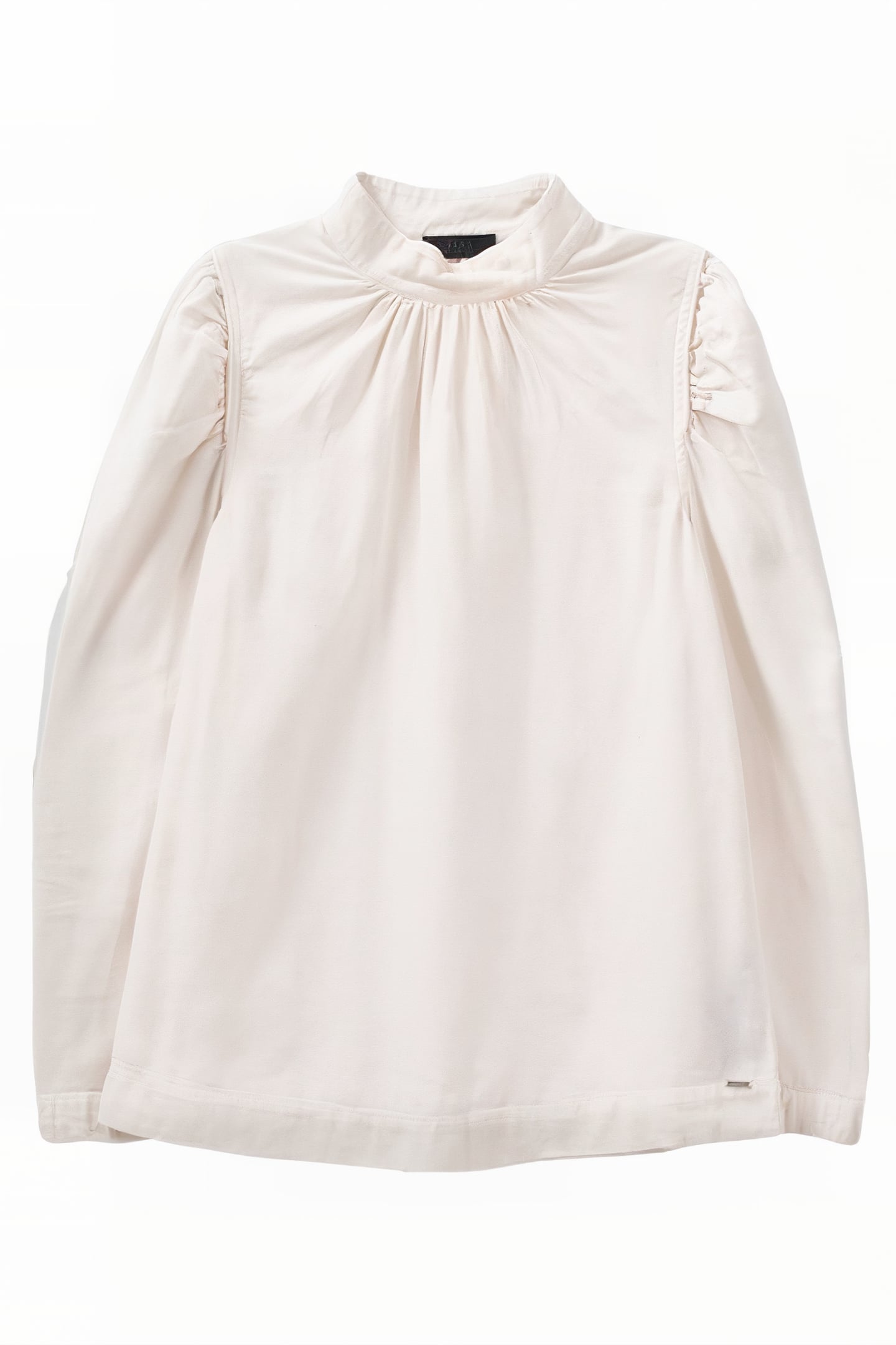 LIMESTONE ORGANIC COTTON BLOUSE, BUTTONED COLLAR 4