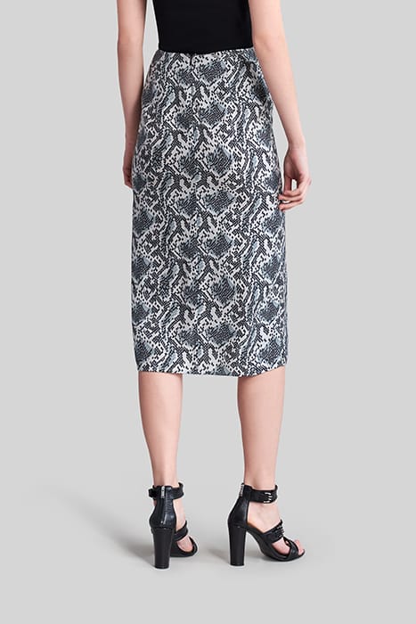 OFF-WHITE SATIN SKIRT WITH GRAPHIC PYTHON PRINT 2
