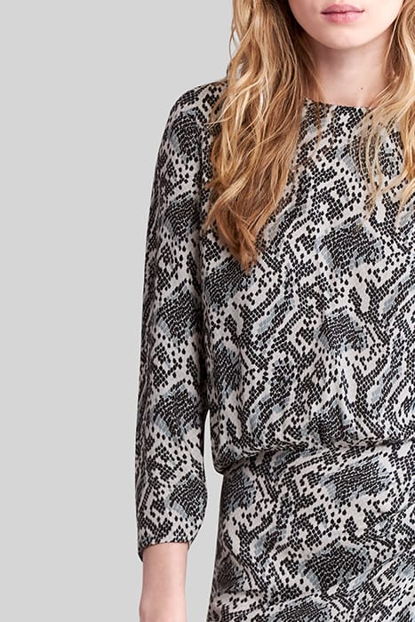 OFF-WHITE SATIN DRESS WITH GRAPHIC PYTHON PRINT 5