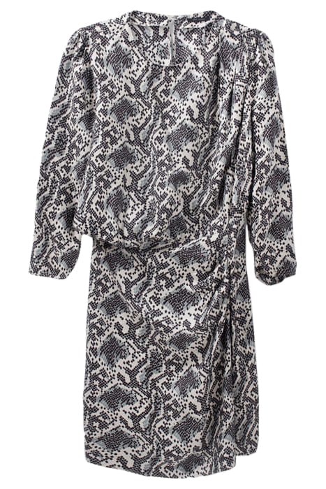 OFF-WHITE SATIN DRESS WITH GRAPHIC PYTHON PRINT 4