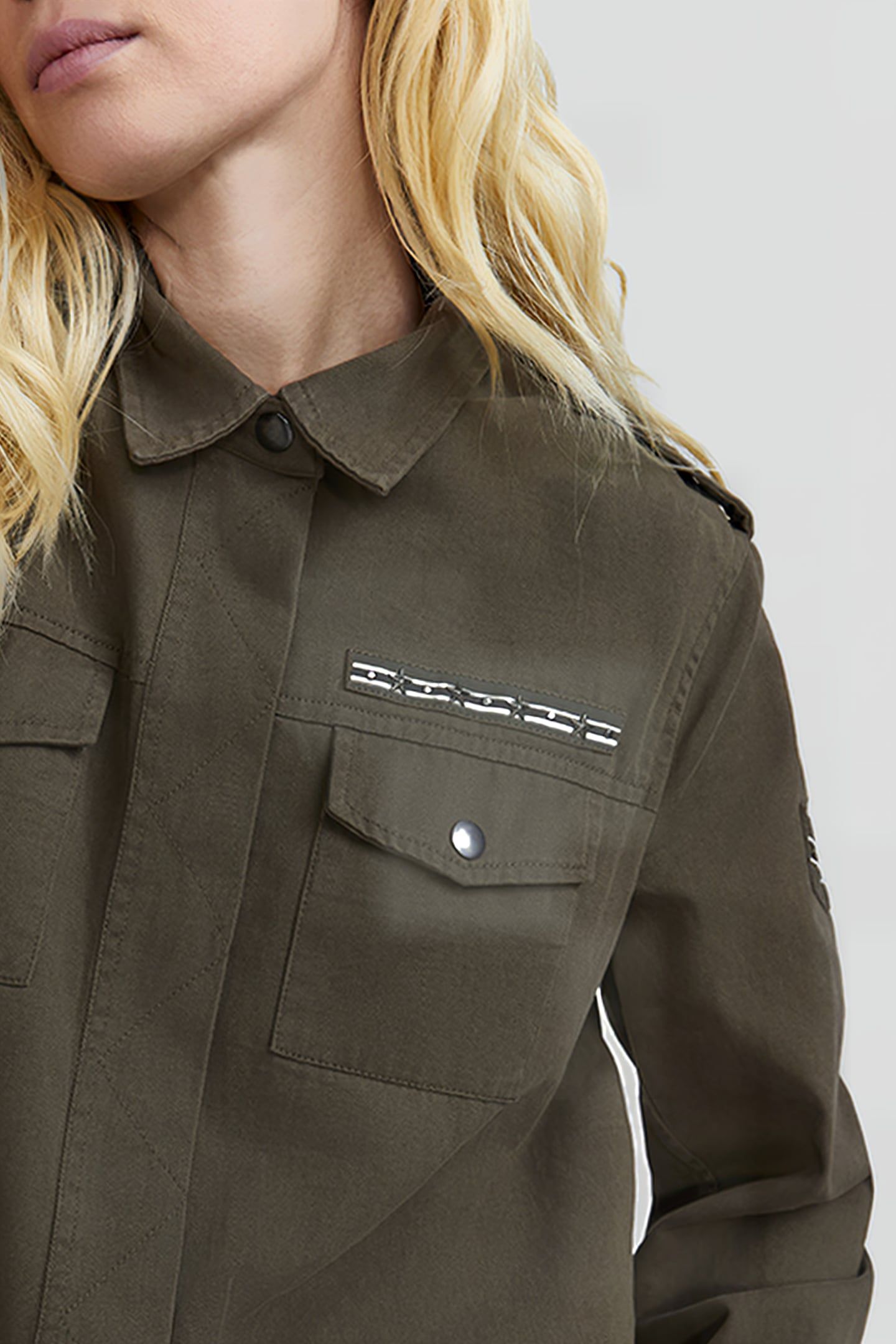 KHAKI COTTON SAFARI JACKET, XL IMAGE BACK 6