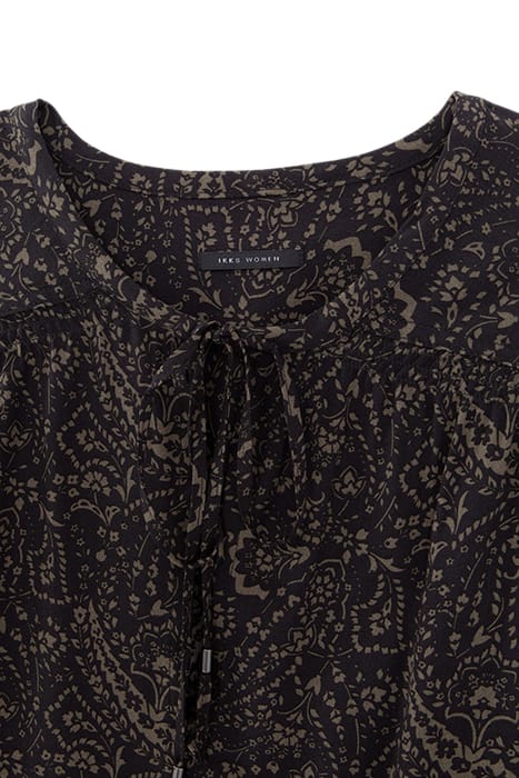 KHAKI LENZING™ ECOVERO™ FLORAL PAISLEY BLOUSE 5