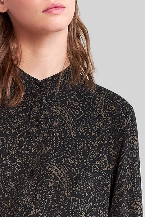KHAKI LENZING™ ECOVERO™ FLORAL PAISLEY DRESS 5