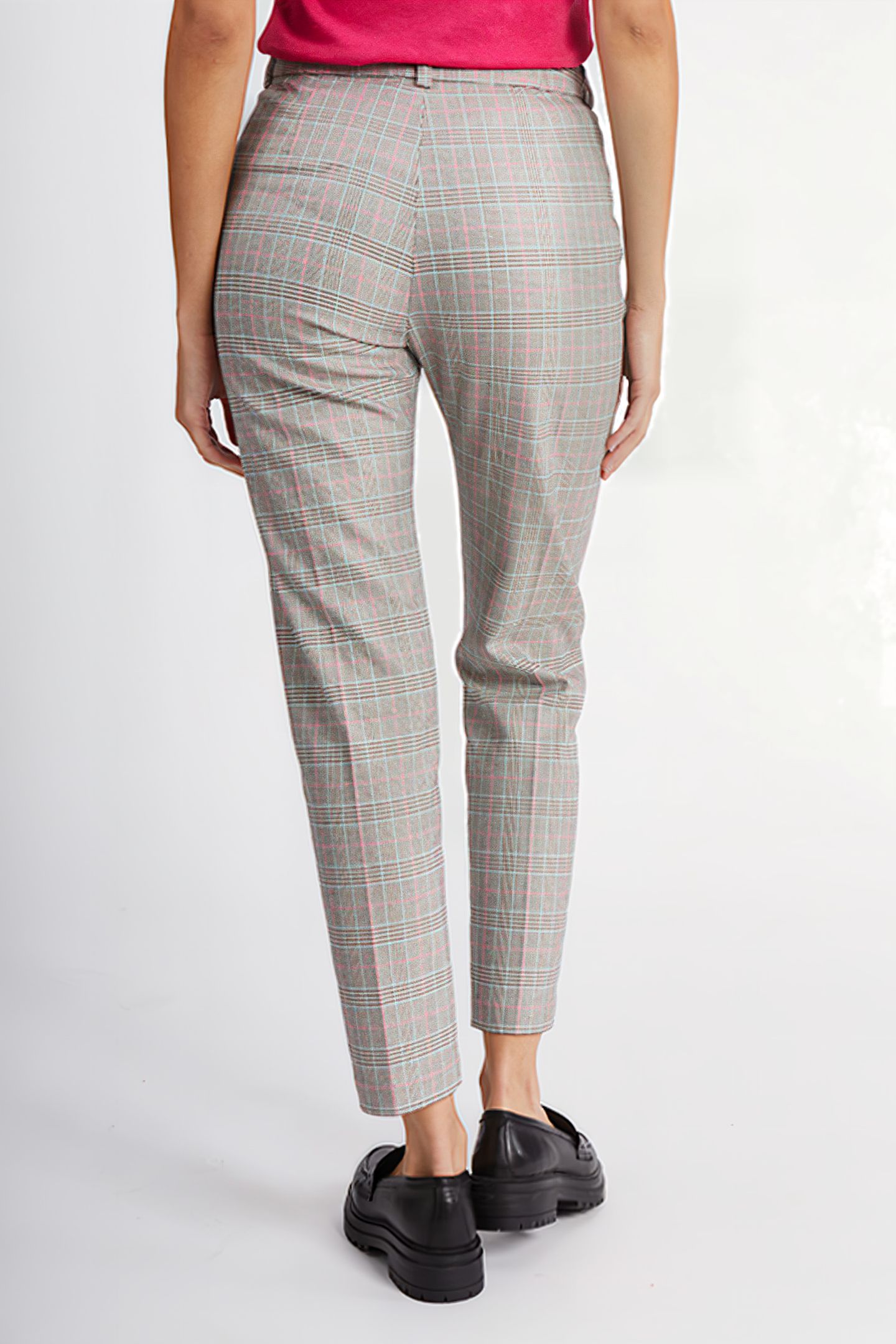 BEIGE CHECK SUIT TROUSERS 2
