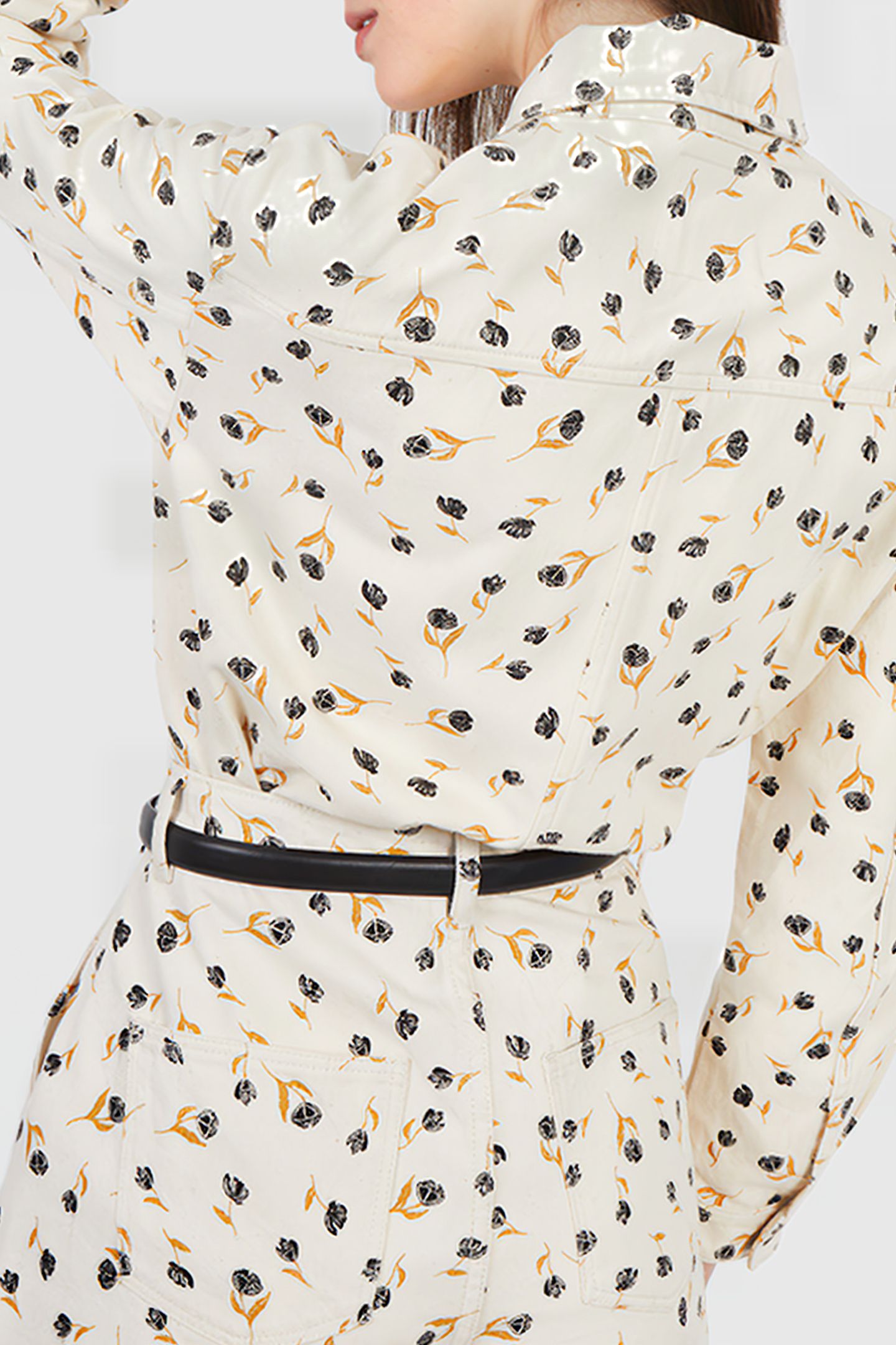 ECRU DENIM JACKET WITH ROCK MINI-FLOWER PRINT 3