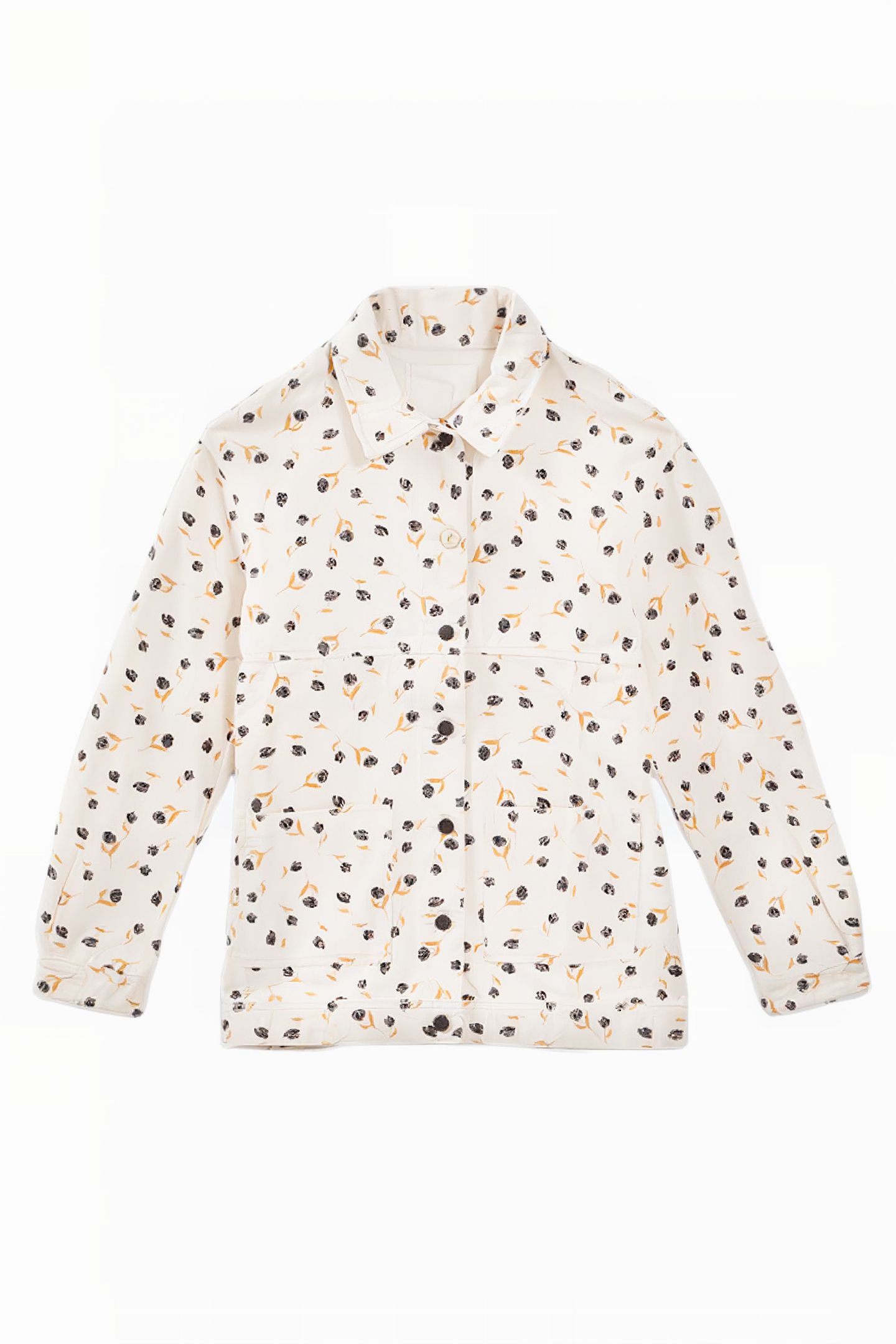 ECRU DENIM JACKET WITH ROCK MINI-FLOWER PRINT 2