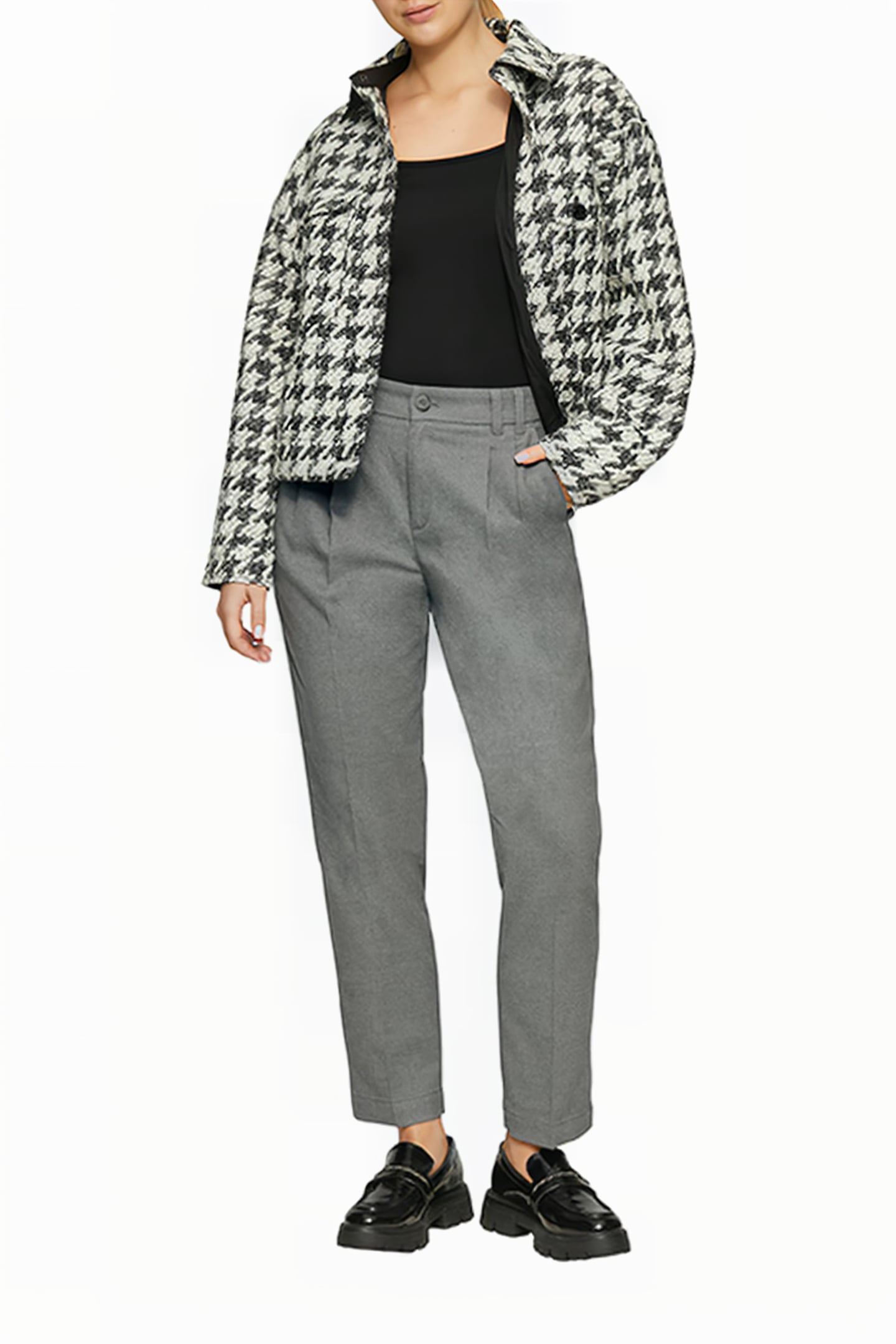 S.OLIVER PANTS GREY/BLACK 2