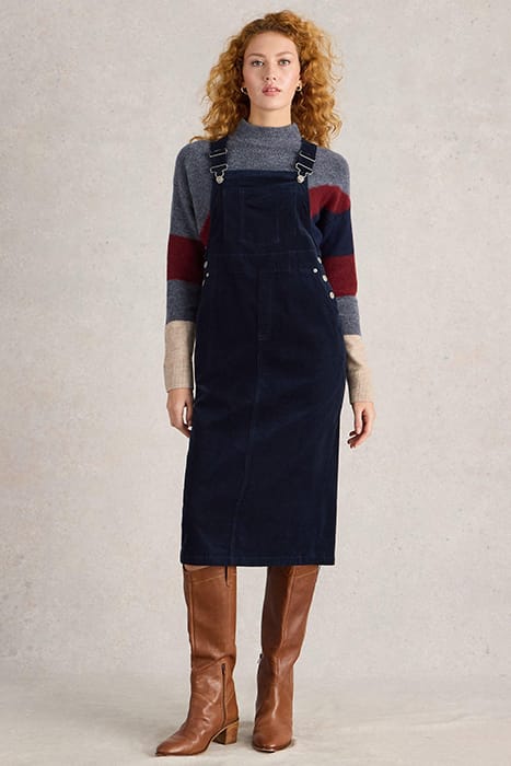 EMMIE ORGANIC CORD MIDI PINNY DARK NAVY 1