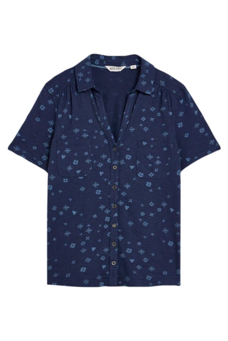 PENNY POCKET JERSEY SHIRT NAVY PRINT 4