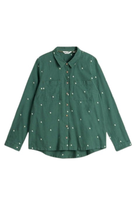 SOPHIE ORGANIC COTTON SHIRT GREEN MULTI 4
