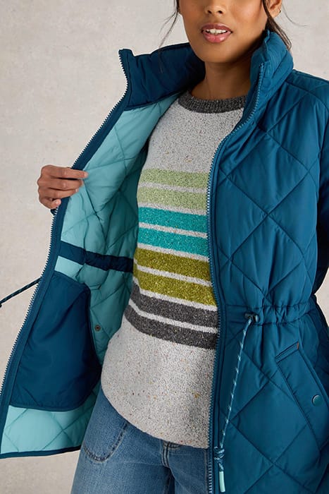 EMILIA QUILTED COAT DARK TEAL 5