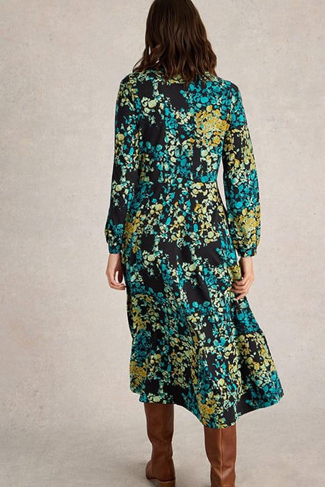 MEGAN JERSEY MIDI DRESS BLACK PRINT 2