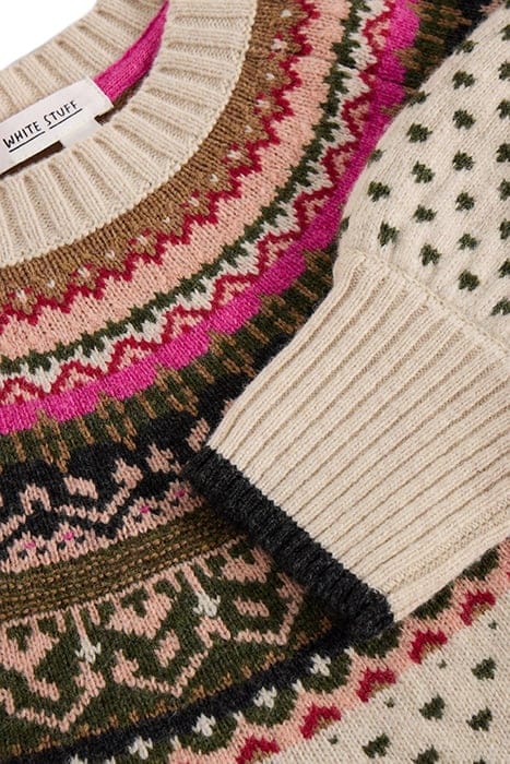 MINI HEART FAIRISLE JUMPER IVORY MULTI 6