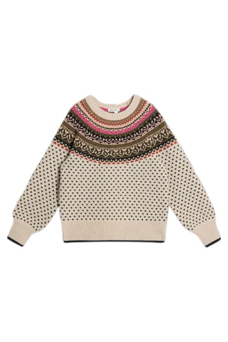 MINI HEART FAIRISLE JUMPER IVORY MULTI 3