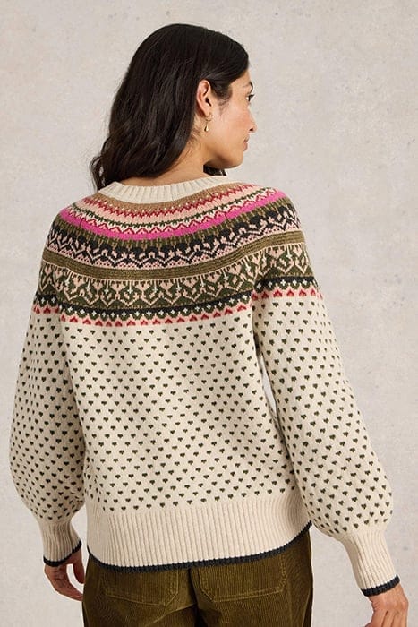 MINI HEART FAIRISLE JUMPER IVORY MULTI 2