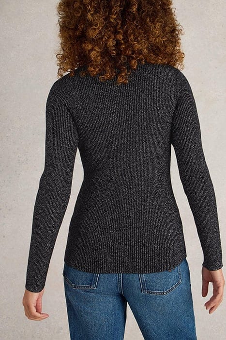 LILA SPARKLE RIB ROLL NECK PURE BLACK 2