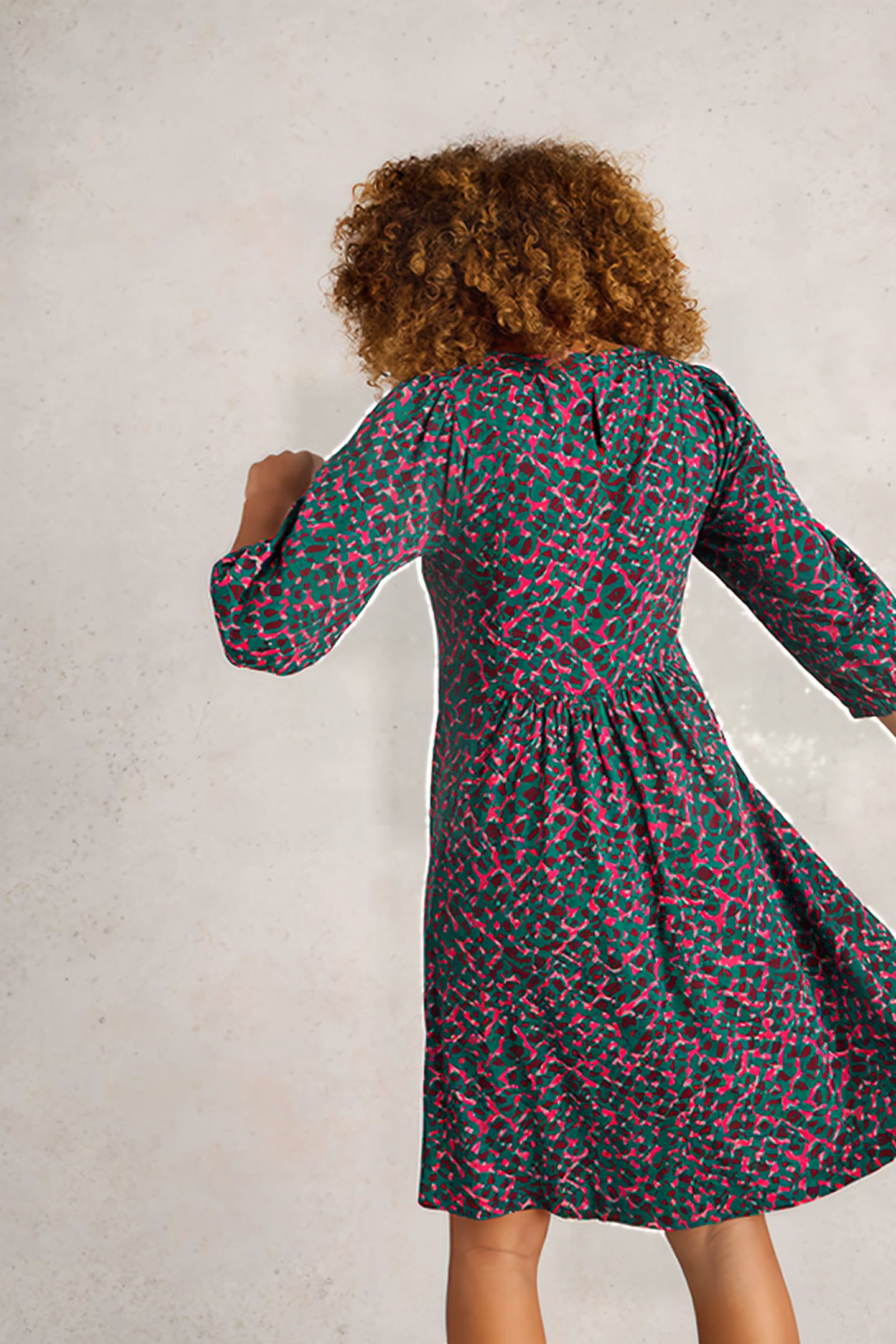 MAEVA JERSEY DRESS TEAL PRINT 4