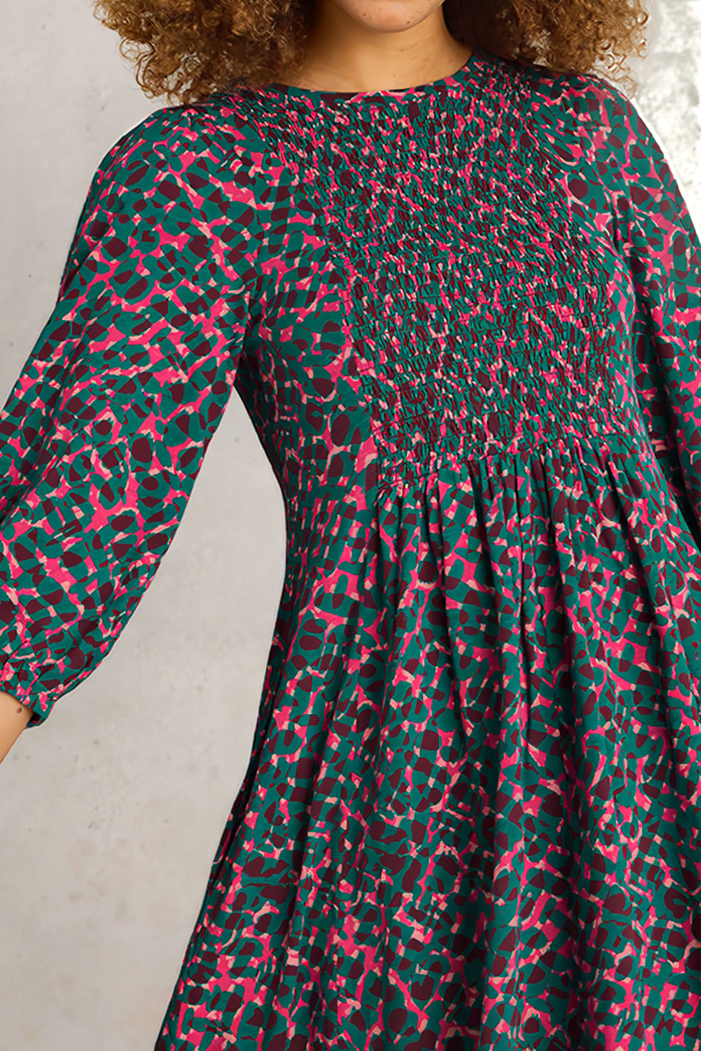MAEVA JERSEY DRESS TEAL PRINT 5