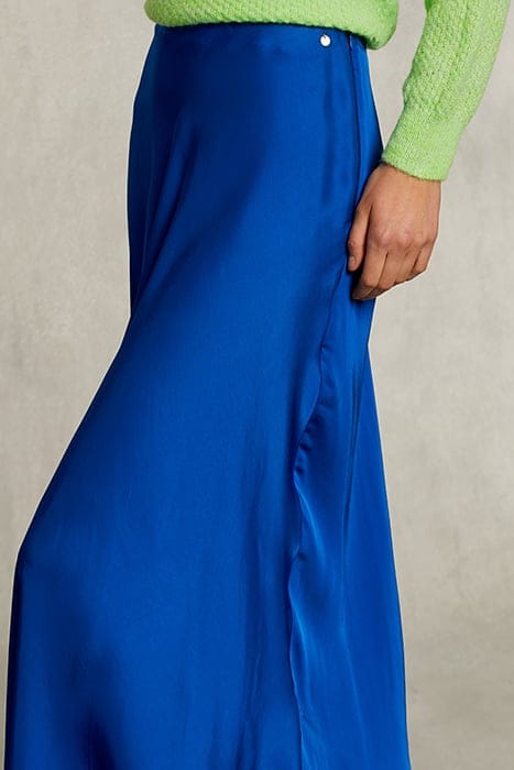 BLUE SATIN FLARED SKIRT BLUE 5