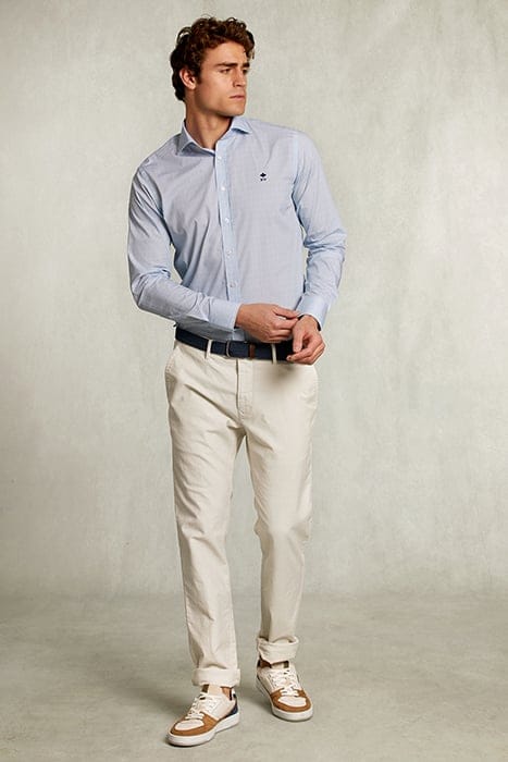 CUSTOM FIT DOTTED SHIRT BLUE/GREEN WHITE 3