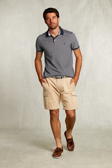 CUSTOM FIT COTTON POLO INDIAN OCEAN MIX BLUE 3