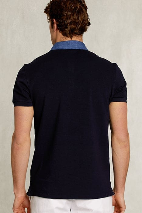 CUSTOM FIT COTTON POLO NAVY BLUE 2