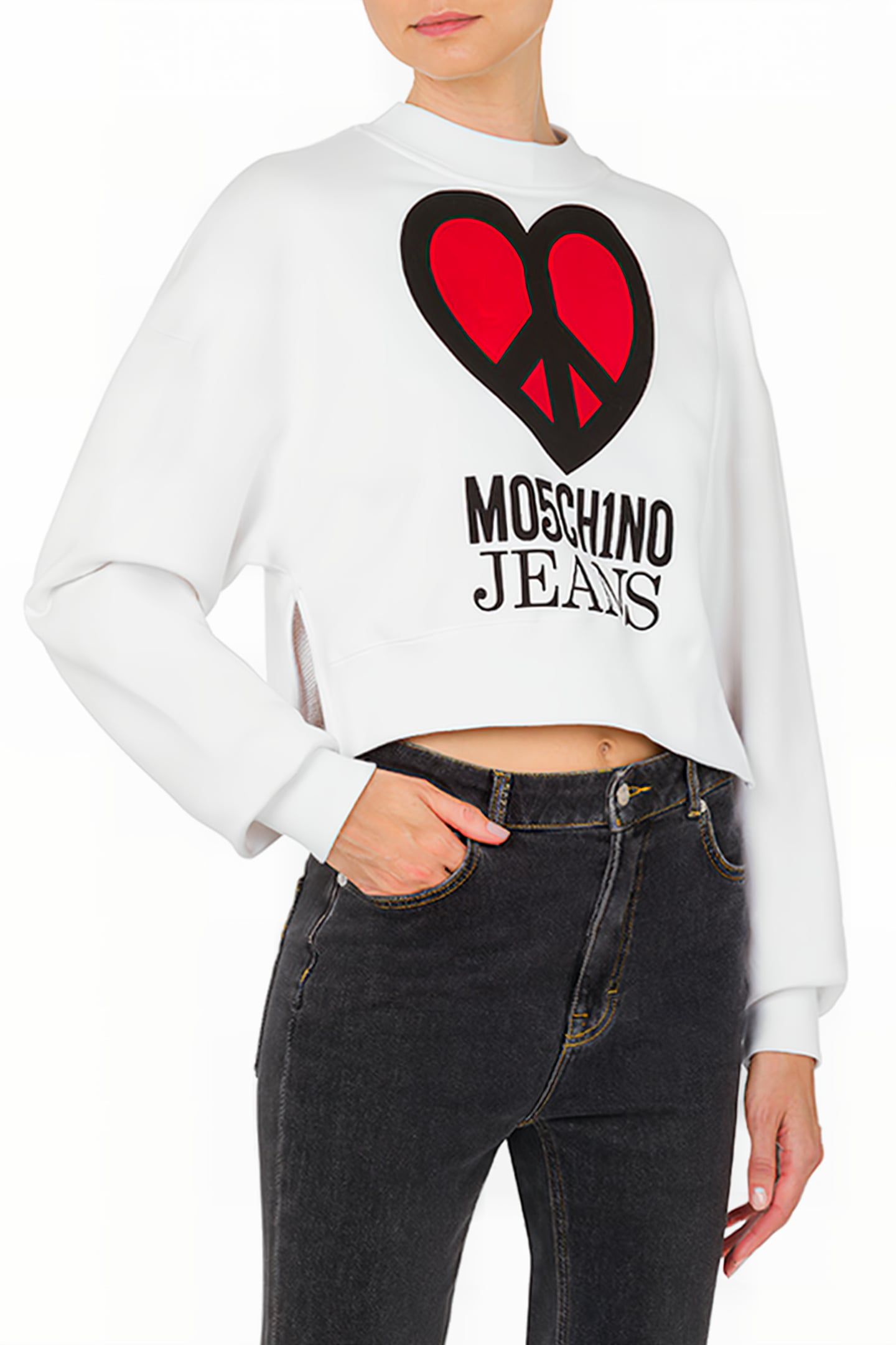 PEACE & LOVE COTTON SWEATSHIRT WHITE 1