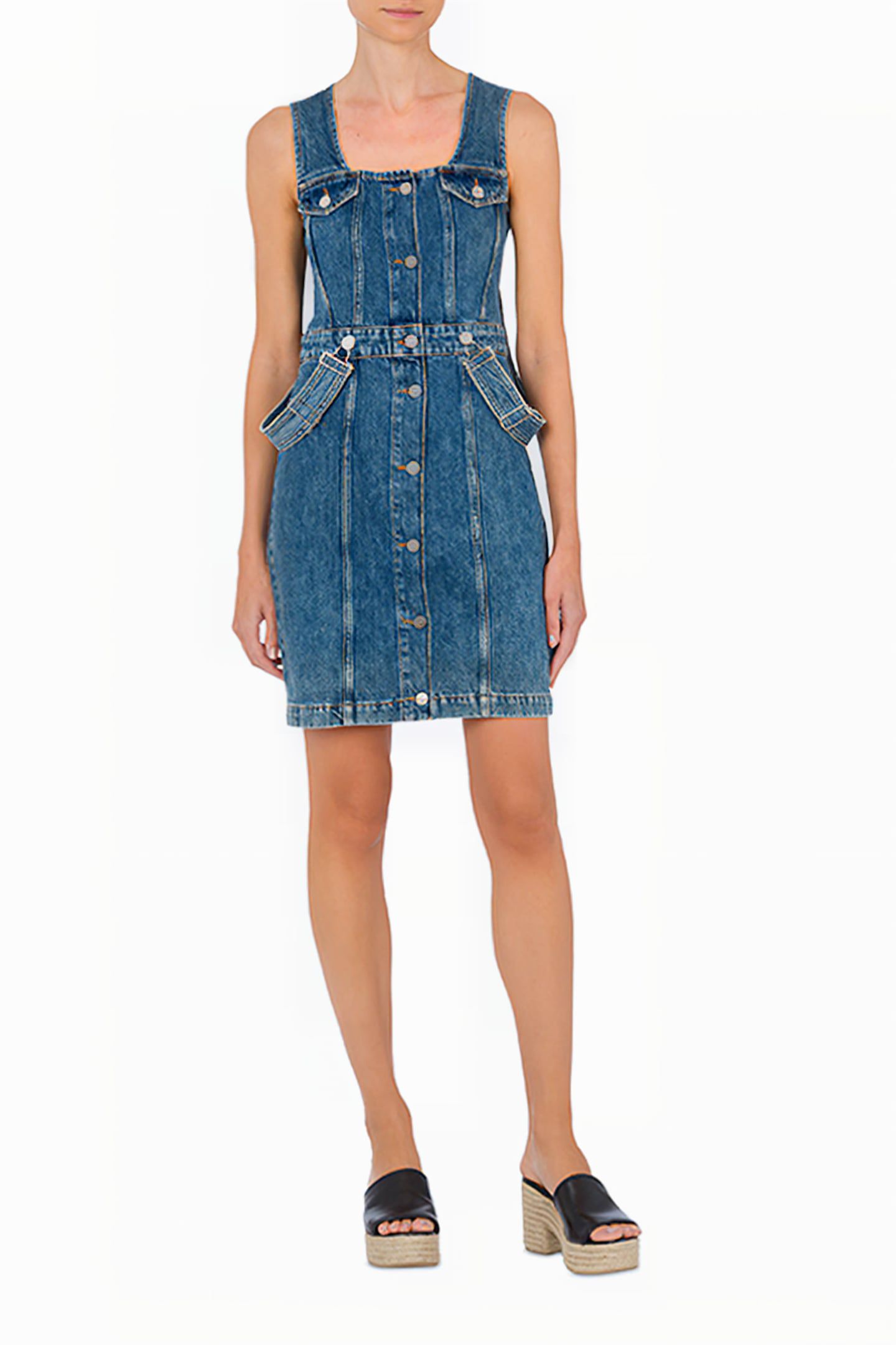 SUSPENDERS DENIM DRESS BLUE 1