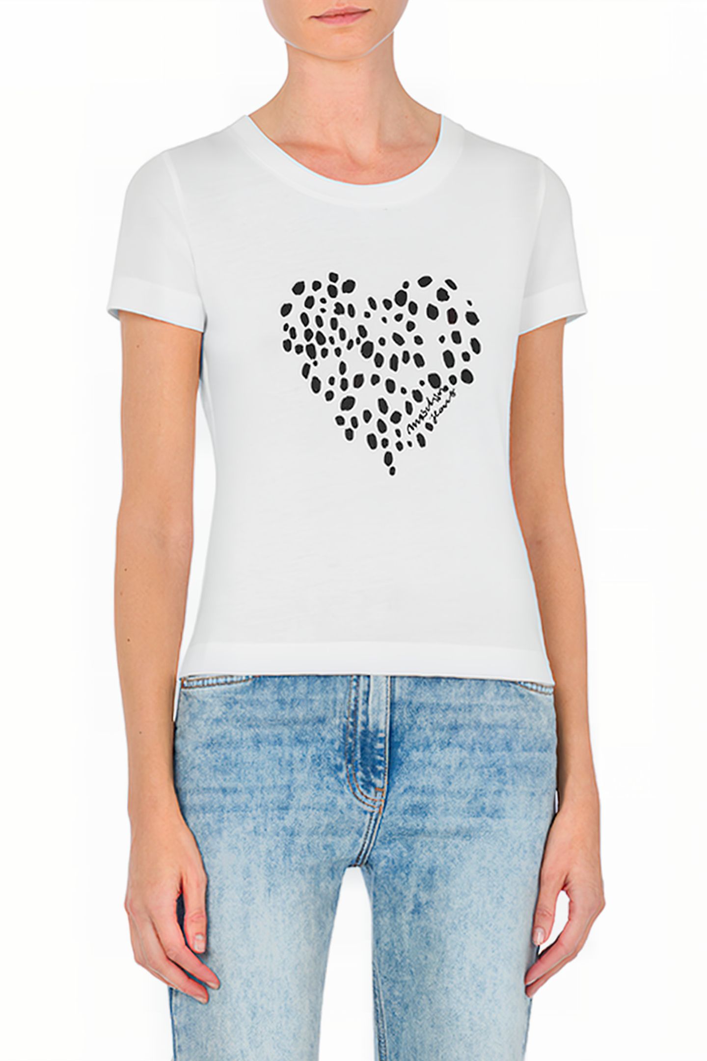 LEOPARD HEART JERSEY T-SHIRT WHITE 1