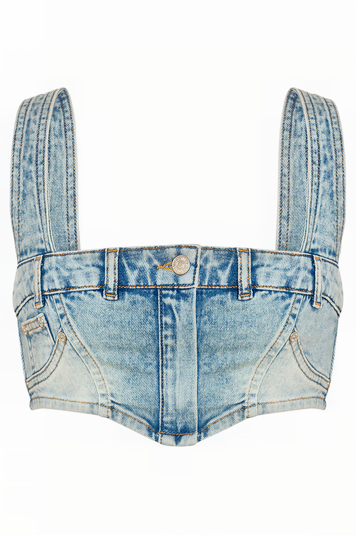 STRETCH DENIM CROP TOP BLUE 3