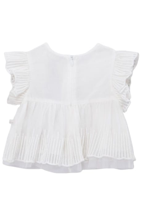 BABY GIRLS’ ECRU OCCASIONWEAR TOP WITH EMBROIDERED TULLE 2