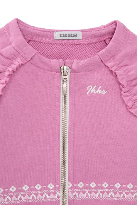 BABY GIRLS’ MAUVE CARDIGAN WITH ETHNIC EMBROIDERY 3