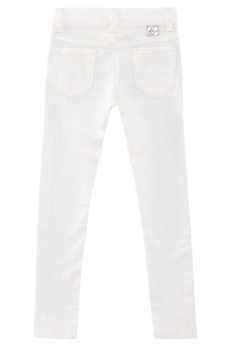 GIRLS' ECRU SKINNY JEANS WITH EMBROIDERY AND STUDS 2