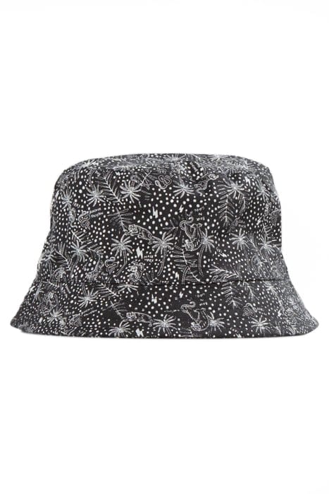 BOYS’ BLACK ORGANIC COTTON SUN HAT WITH EXOTIC LEAF PRINT 2